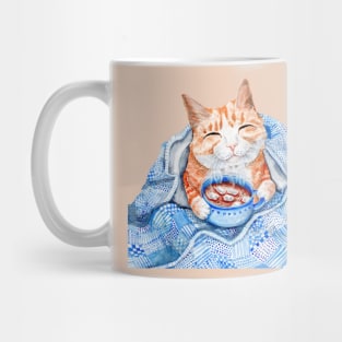 Cat with Hot Chocolate Mug